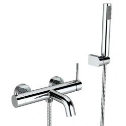 Смеситель для ванны VIEIR V403531, однорычажный, короткий излив, ручной душ, хром