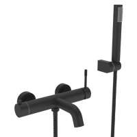 Смеситель для ванны VIEIR V403531C, однорычажный, короткий излив, ручной душ, черный