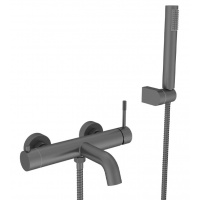 Смеситель для ванны VIEIR V403531G, однорычажный, короткий излив, ручной душ, графит