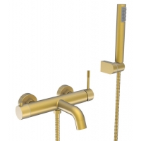 Смеситель для ванны VIEIR V403531S, однорычажный, короткий излив, ручной душ, золото