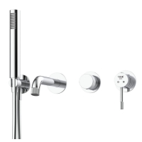 Смеситель для ванны VIEIR V403532, встраиваемый, однорычажный, излив, ручной душ, хром