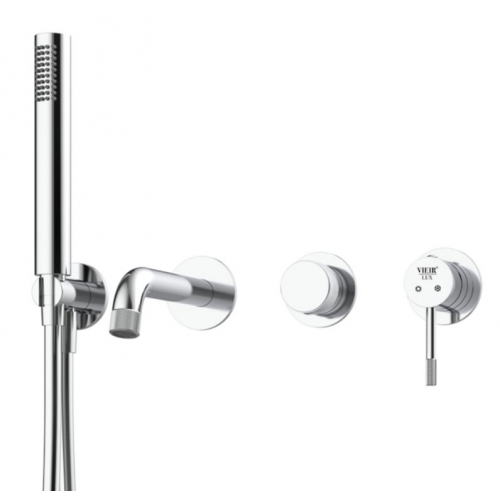 Смеситель для ванны VIEIR V403532, встраиваемый, однорычажный, излив, ручной душ, хром купить в интернет магазине Санрай73