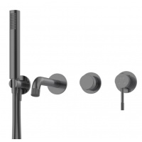 Смеситель для ванны VIEIR V403532G, встраиваемый, однорычажный, излив, ручной душ, графит