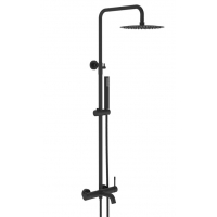 Душевая система VIEIR V403562C однорычажная, излив, ручной и тропический душ, штанга, черный матовый