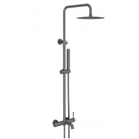 Душевая система VIEIR V403562G однорычажная, излив, ручной и тропический душ, штанга, графит