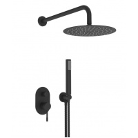 Душевая система VIEIR V403563C, встраиваемая, тропический душ, ручной душ, черный матовый