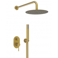 Душевая система VIEIR V403563S, встраиваемая, тропический душ, ручной душ, золото матовое