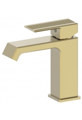 Смеситель для раковины VIEIR V443511S, однорычажный, Г-излив, золото матовое