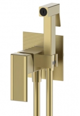 Смеситель с гигиеническим душем VIEIR V443553S, встраиваемый, однорычажный, матовое золото