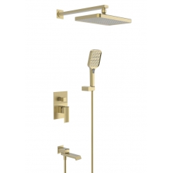 Душевая система VIEIR V443563S, встраиваемая, тропический душ, ручной душ, золото матовое