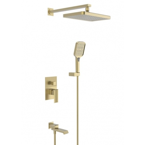 Душевая система VIEIR V443563S, встраиваемая, тропический душ, ручной душ, золото матовое купить в интернет магазине Санрай73