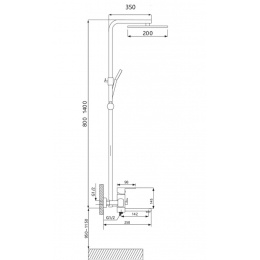 Душевая система VIEIR V113562 однорычажная, поворотный излив, ручной и тропический душ, штанга, хром