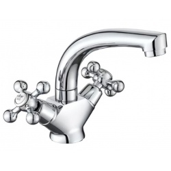 Смеситель для раковины VIEIR V140112, двухвентильный, средний излив, хром