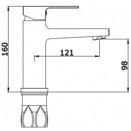 Смеситель для раковины VIEIR V393511, однорычажный, Г-излив, хром