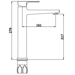 Смеситель для раковины VIEIR V393512, однорычажный, высокий Г-излив, хром