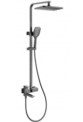 Душевая система VIEIR V393562G, однорычажный, излив, ручной душ, тропический душ, штанга, графит
