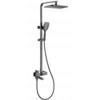 Душевая система VIEIR V393562G, однорычажный, излив, ручной душ, тропический душ, штанга, графит