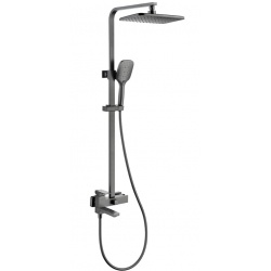 Душевая система VIEIR V393562G, однорычажный, излив, ручной душ, тропический душ, штанга, графит