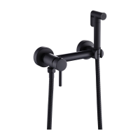 Смеситель с гигиеническим душем Vieir V502552C, настенный, однорычажный, черный