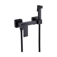 Смеситель с гигиеническим душем Vieir V502554С, настенный, однорычажный, черный