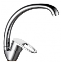 Смеситель для кухни VIEIR V194021, однорычажный, с высоким поворотным С-изливом, хром