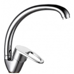 Смеситель для кухни VIEIR V194021, однорычажный, с высоким поворотным С-изливом, хром