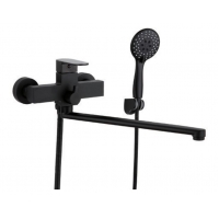 Смеситель для ванны VIEIR V283541C, однорычажный, длинный излив, ручной душ, черный