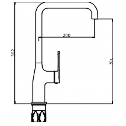 Смеситель для кухни VIEIR V293521FL, однорычажный, высокий Г-излив, белый/золото