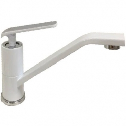 Смеситель для кухни VIEIR V333522F, однорычажный, длинный излив, белый/хром