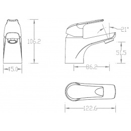 Смеситель для раковины Zenta Рико однорычажный, короткий излив, хром
