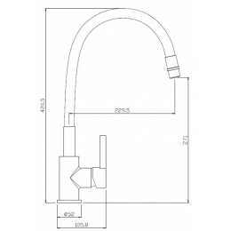Смеситель для кухни Zenta Капрезе однорычажный, гибкий излив, хром/белый