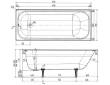 Ванна 170х75 чугунная Wotte Start без ножек