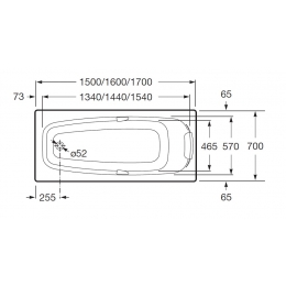 Ванна 170х70 акриловая ROCA SURESTE