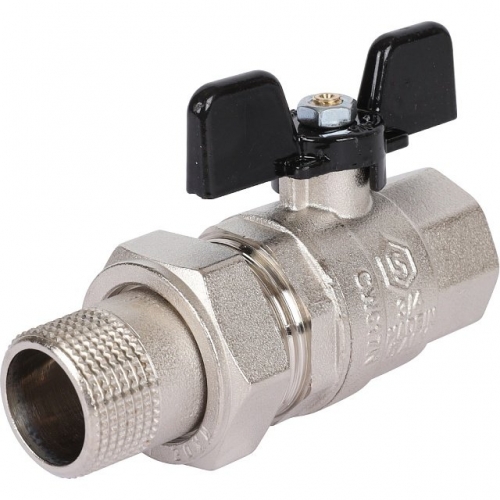 Кран шаровой полнопроходной STOUT ВР/НР, ручка бабочка 3/4, американка купить в интернет магазине Санрай73