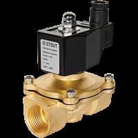 STOUT Клапан соленоидный (электромагнитный), прямого действия, НЗ, 24В, G1, EPDM