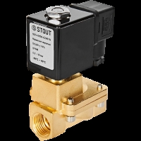 STOUT Клапан соленоидный (электромагнитный), непрямого (пилотного) действия, НЗ, 24В, G1/2, EPDM