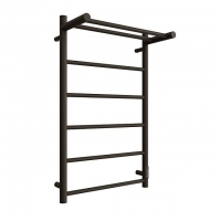 SHQ-J2RR-F08050 STOUT полотенцесушитель элекрический JAZZ round 80*50 Черный матовый с полкой