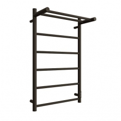 SHQ-J2RR-F08050 STOUT полотенцесушитель элекрический JAZZ round 80*50 Черный матовый с полкой