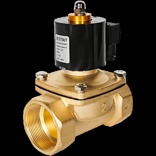 STOUT Клапан соленоидный (электромагнитный), прямого действия, НЗ, 24В, G2, EPDM купить в интернет магазине Санрай73