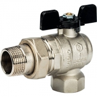 Кран шаровой полнопроходной угловой STOUT ВР/НР, ручка бабочка 1, американка