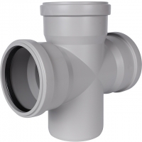 Крестовина одноплоскостная канализационная бесшумная STOUT D 110 х 110 х 110 / 87,5°