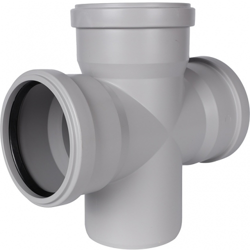 Крестовина одноплоскостная канализационная бесшумная STOUT D 110 х 110 х 110 / 87,5° купить в интернет магазине Санрай73