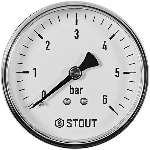 STOUT Манометр аксиальный. Корпус Dn 63 мм 1/4 , 0...6 бар, кл.2.5 купить в интернет магазине Санрай73