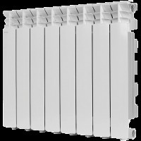 Радиатор алюминиевый STOUT GAMMA 500 8 секций боковое подключение (белый RAL 9010)