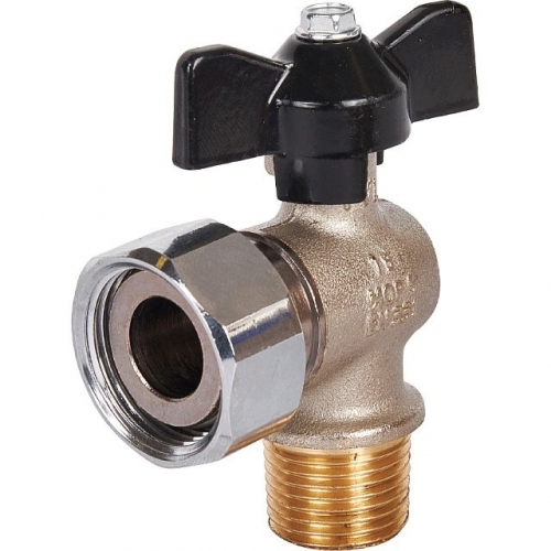 Кран шаровой STOUT 1/2x3/4 с накидной гайкой угловой, НР/накидная гайка, ручка бабочка купить в интернет магазине Санрай73