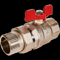 SVB-1007-200032 STOUT Кран шаровой полнопроходной с американкой, ВР/НР, ручка бабочка 1 1/4 (EPDM)"