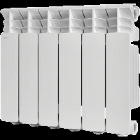 Радиатор алюминиевый STOUT GAMMA 350 6 секций боковое подключение (белый RAL 9010)