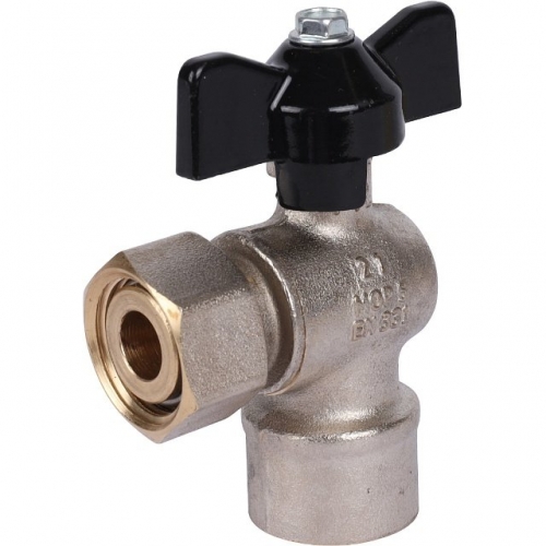 Кран шаровой STOUT 1/2x1/2 с накидной гайкой угловой, ВР/накидная гайка, ручка бабочка купить в интернет магазине Санрай73