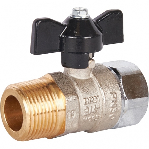 Кран шаровой STOUT 3/4x3/4 с накидной гайкой, НР/накидная гайка, ручка бабочка купить в интернет магазине Санрай73