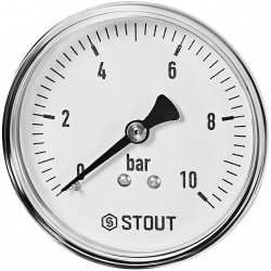 STOUT Манометр аксиальный. Корпус Dn 63 мм 1/4 , 0...10 бар, кл.2.5